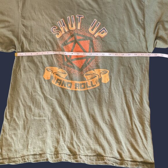 “Shut Up and Roll” D20 Tee – XL – Gildan Heavy Cotton – Dungeon Master Energy - Picture 2 of 4